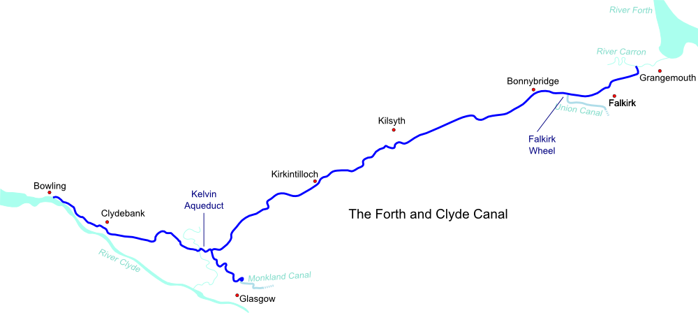 Map of Forth and Clyde Canal