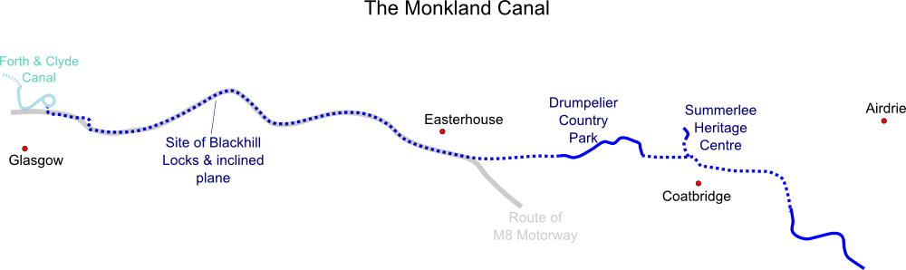 Map of Monkland Canal