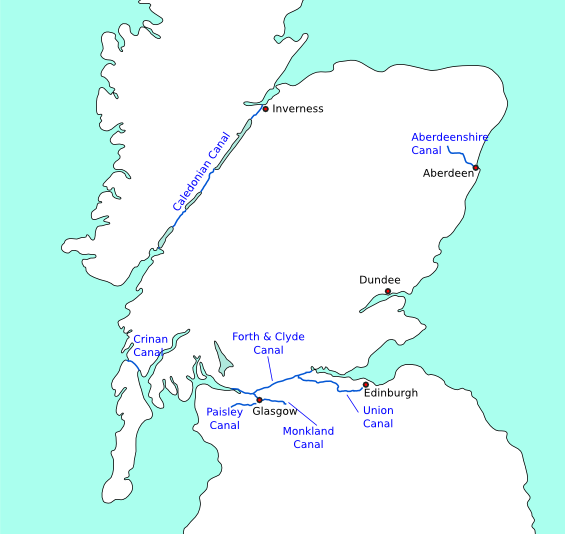 Map of canals of Scotland